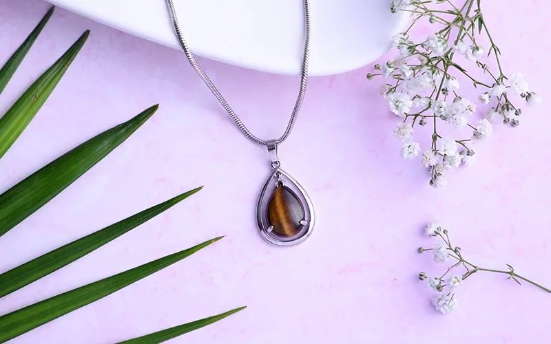 Tiger Eye Drop Pendant | Confidence